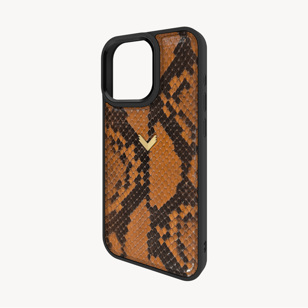 iPhone 15 Pro Phone Case, Python Leather