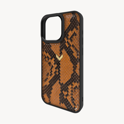 iPhone 15 Pro Phone Case, Python Leather