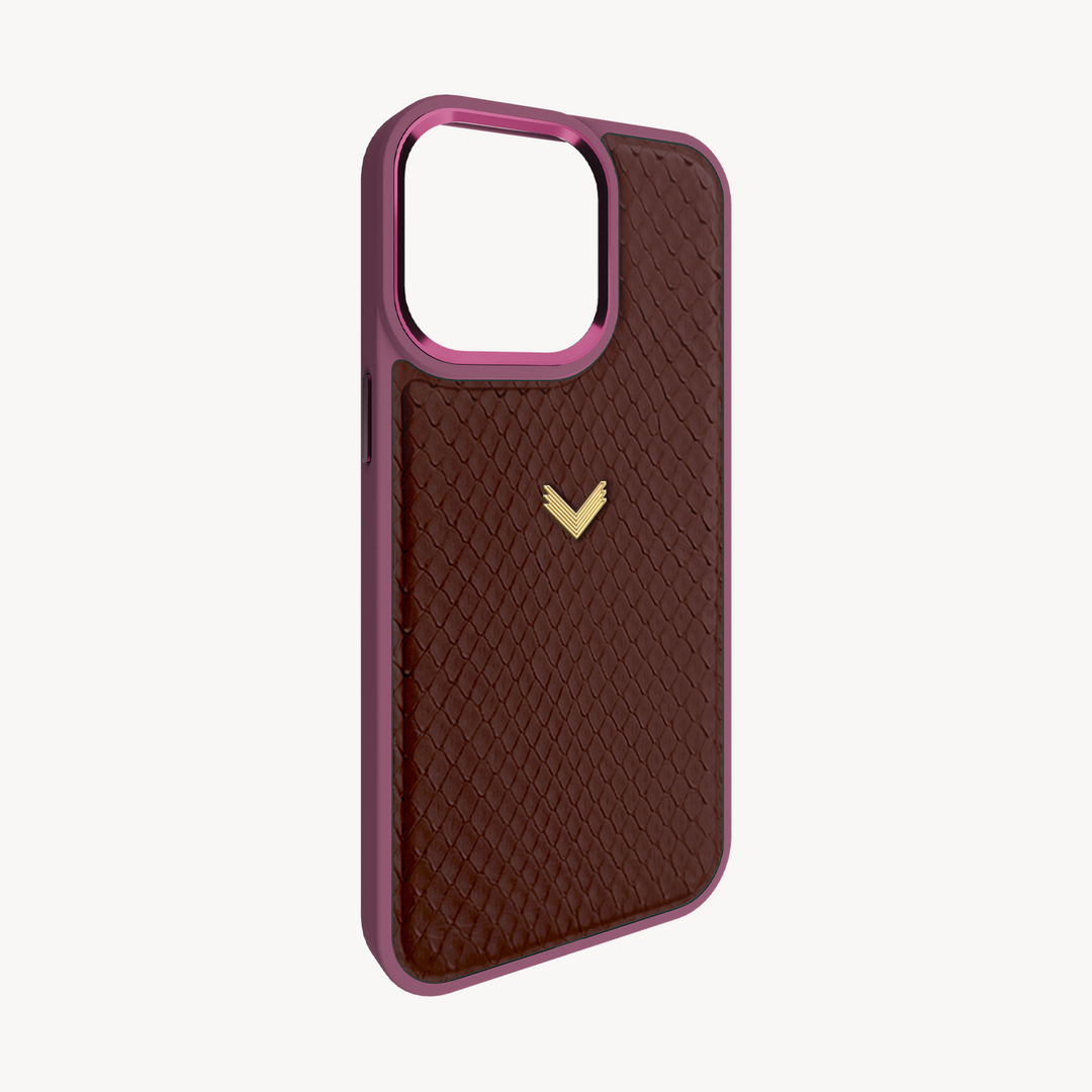 iPhone 15 Pro Phone Case, Python Leather