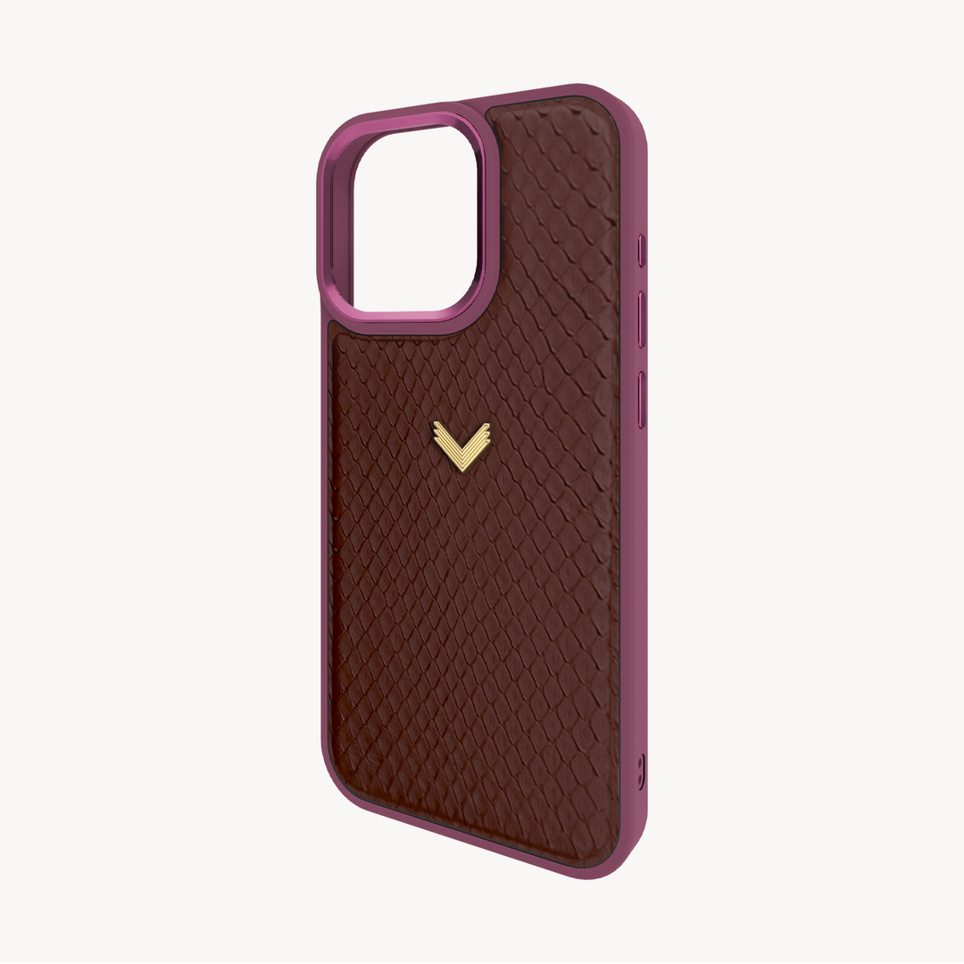 iPhone 15 Pro Max Phone Case, Python Leather