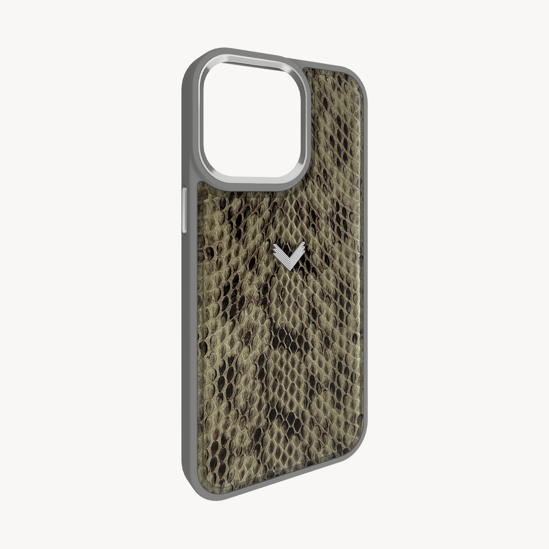 iPhone 15 Pro Phone Case, Python Leather