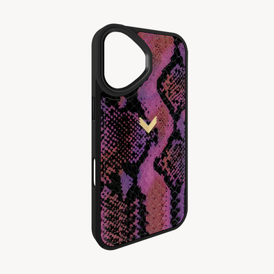 iPhone 16 Plus Phone Case, Python Leather