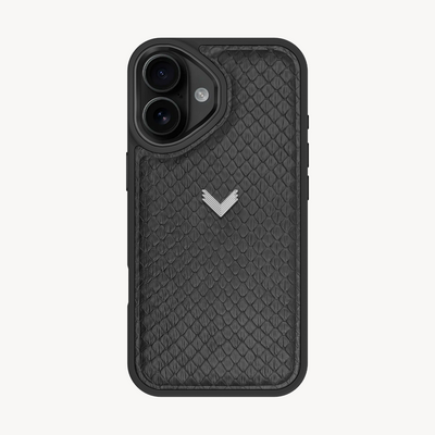 iPhone 16 Phone Case, Python Leather