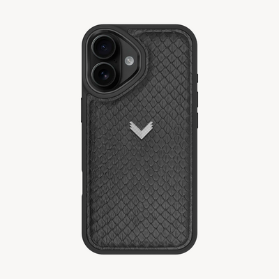 iPhone 16 Plus Phone Case, Python Leather