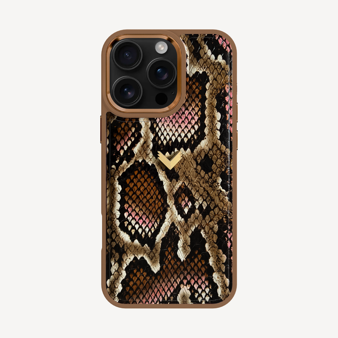 iPhone 16 Pro Phone Case, Python Leather
