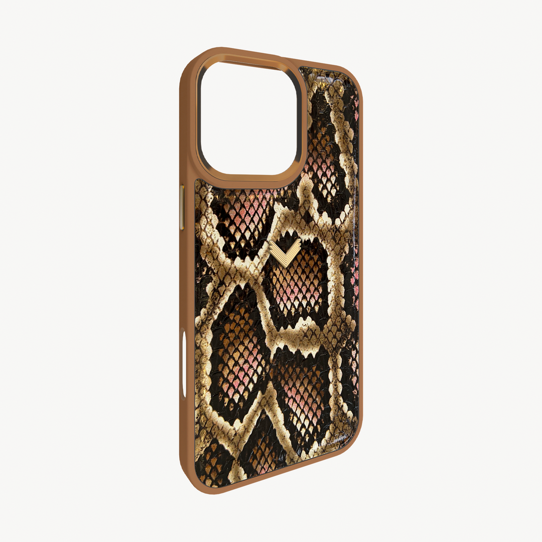 iPhone 16 Pro Phone Case, Python Leather