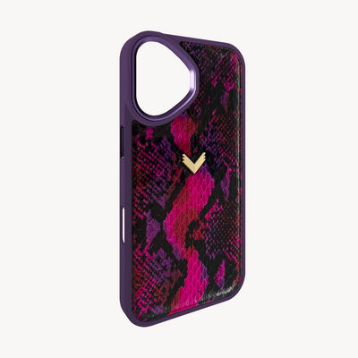 iPhone 16 Plus Phone Case, Python Leather