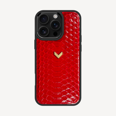 iPhone 16 Pro Max Phone Case, Python Leather