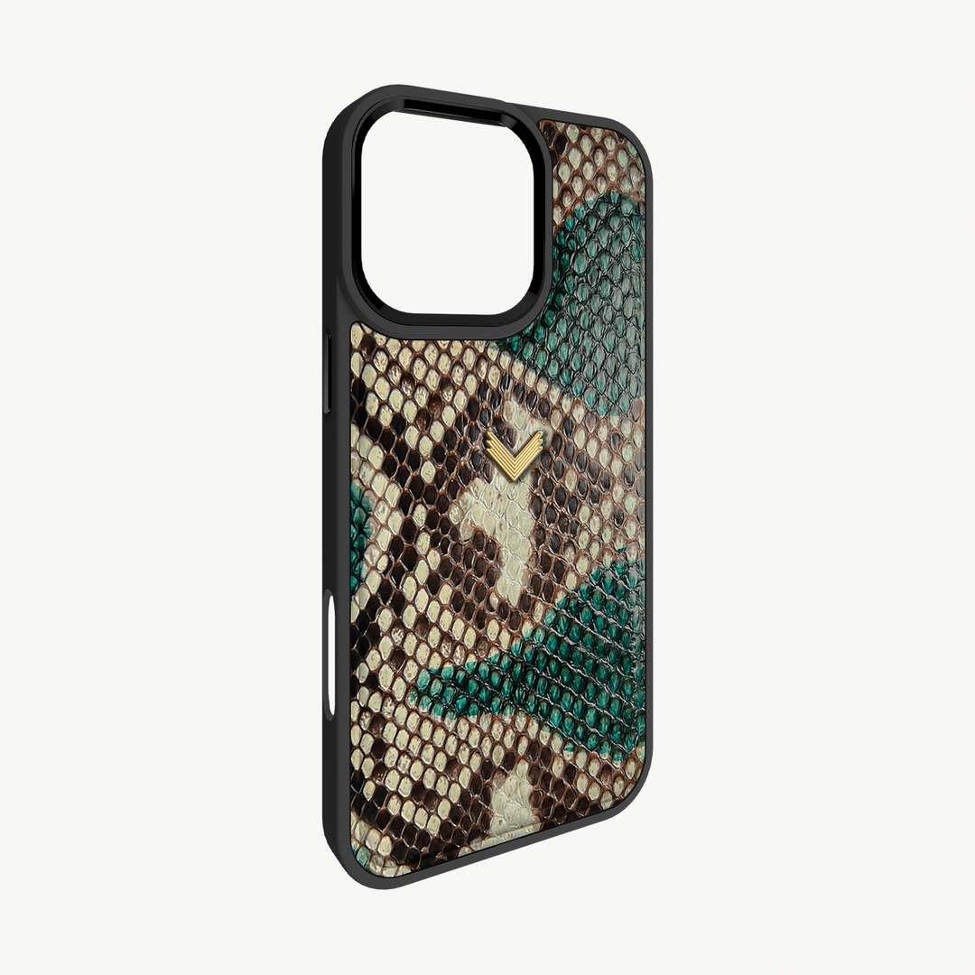 iPhone 16 Pro Max Phone Case, Python Leather