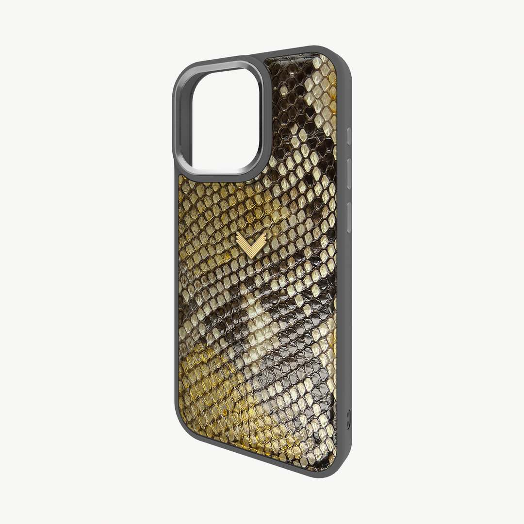 iPhone 16 Pro Max Phone Case, Python Leather