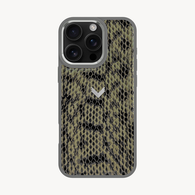 iPhone 16 Pro Phone Case, Python Leather