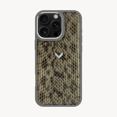 iPhone 16 Pro Max Phone Case, Python Leather