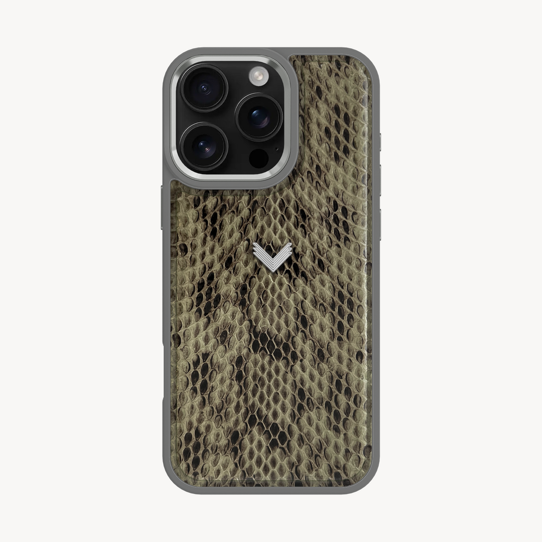 iPhone 16 Pro Phone Case, Python Leather