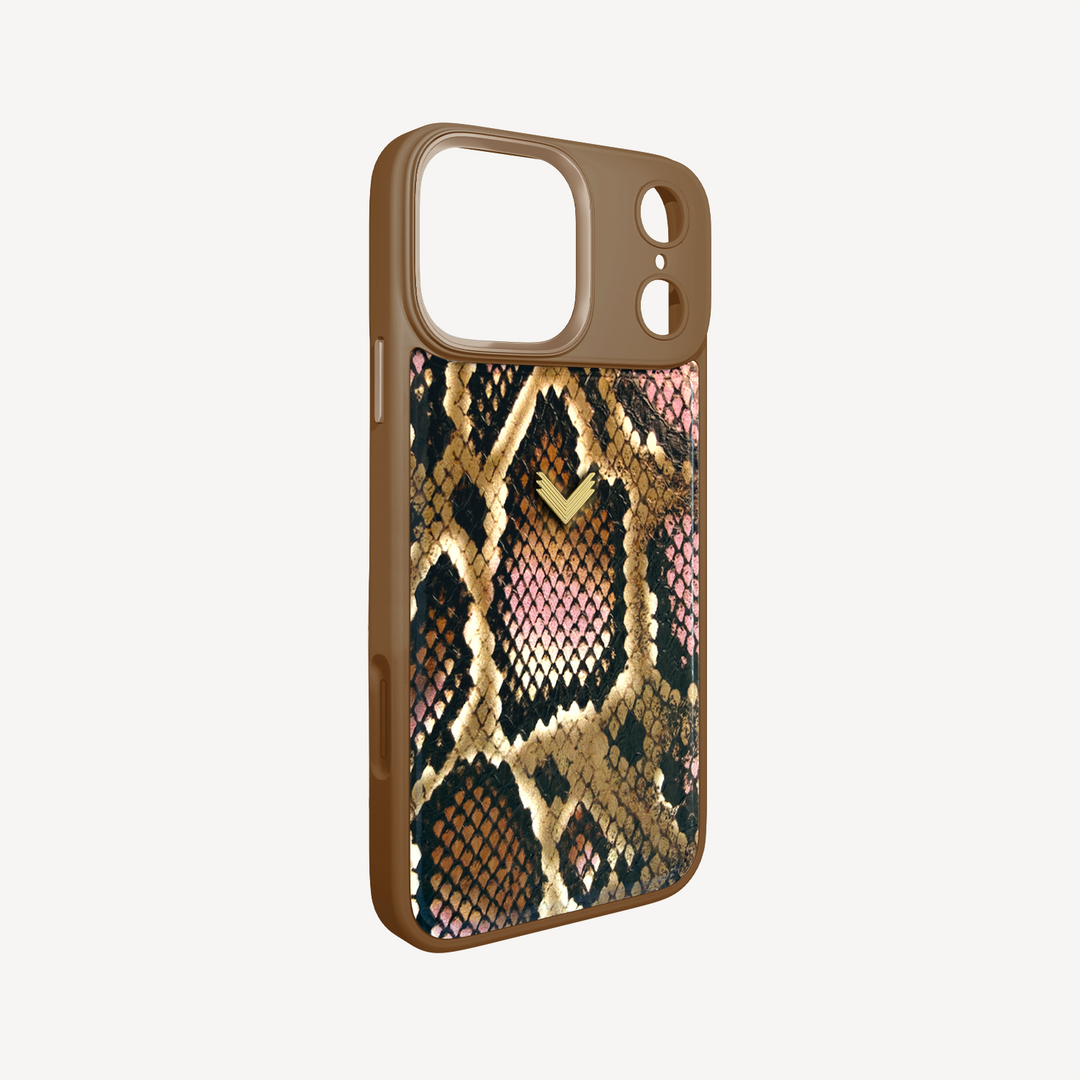 iPhone 17 Pro Phone Case, Python Leather