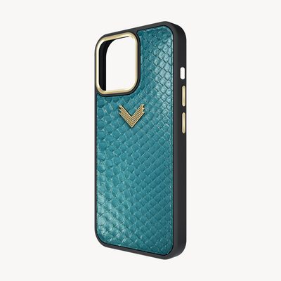 iPhone 14 Pro Max Phone Case, Python Leather, Antique VLogo