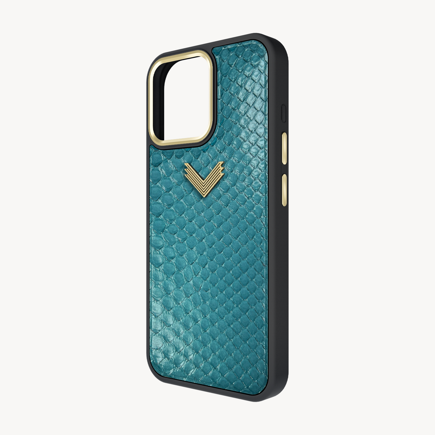 iPhone 15 Pro Max Phone Case, Python Leather, Antique VLogo