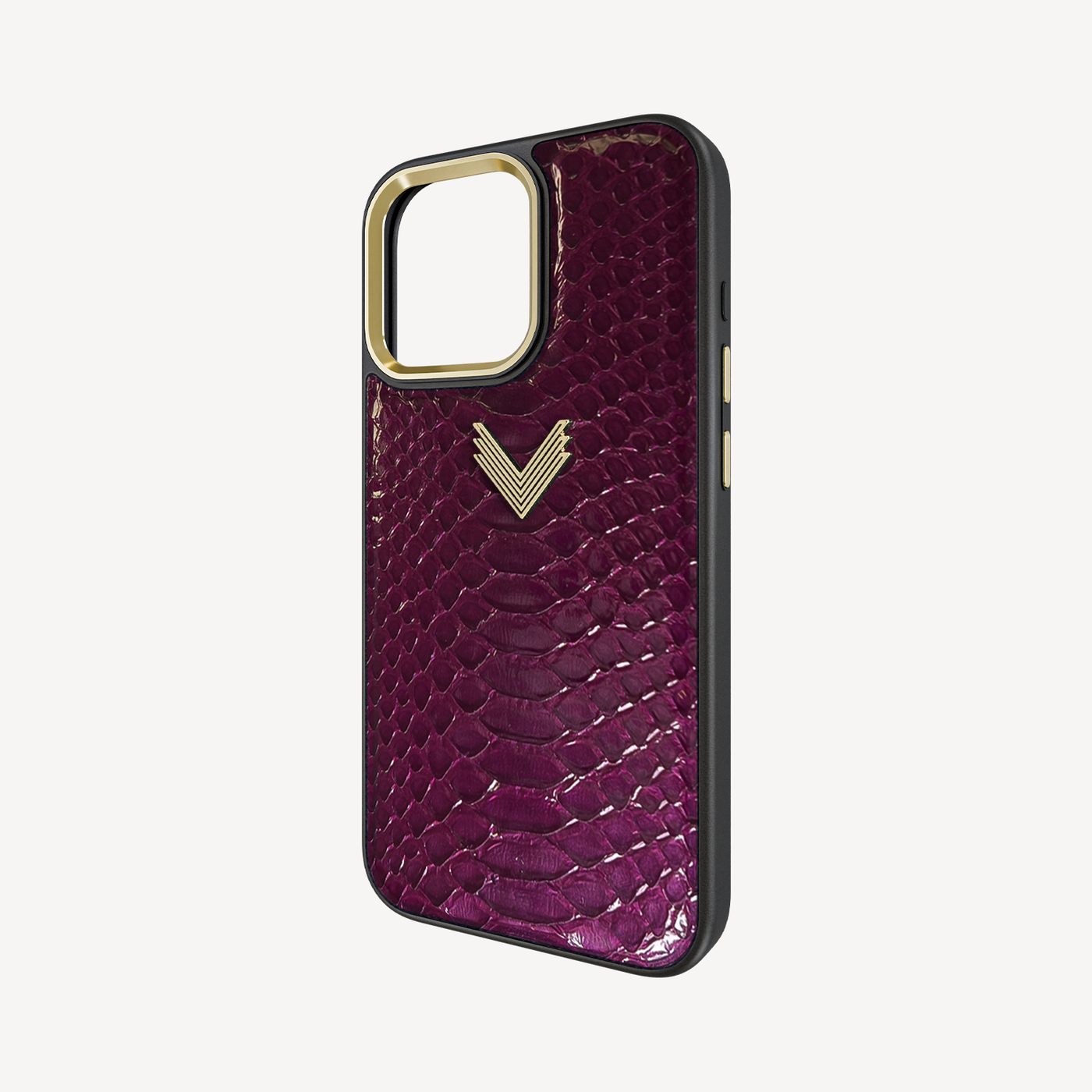 iPhone 16 Pro Phone Case, Python Leather, Antique VLogo