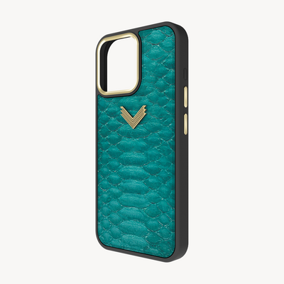 iPhone 16 Pro Phone Case, Python Leather, Antique VLogo