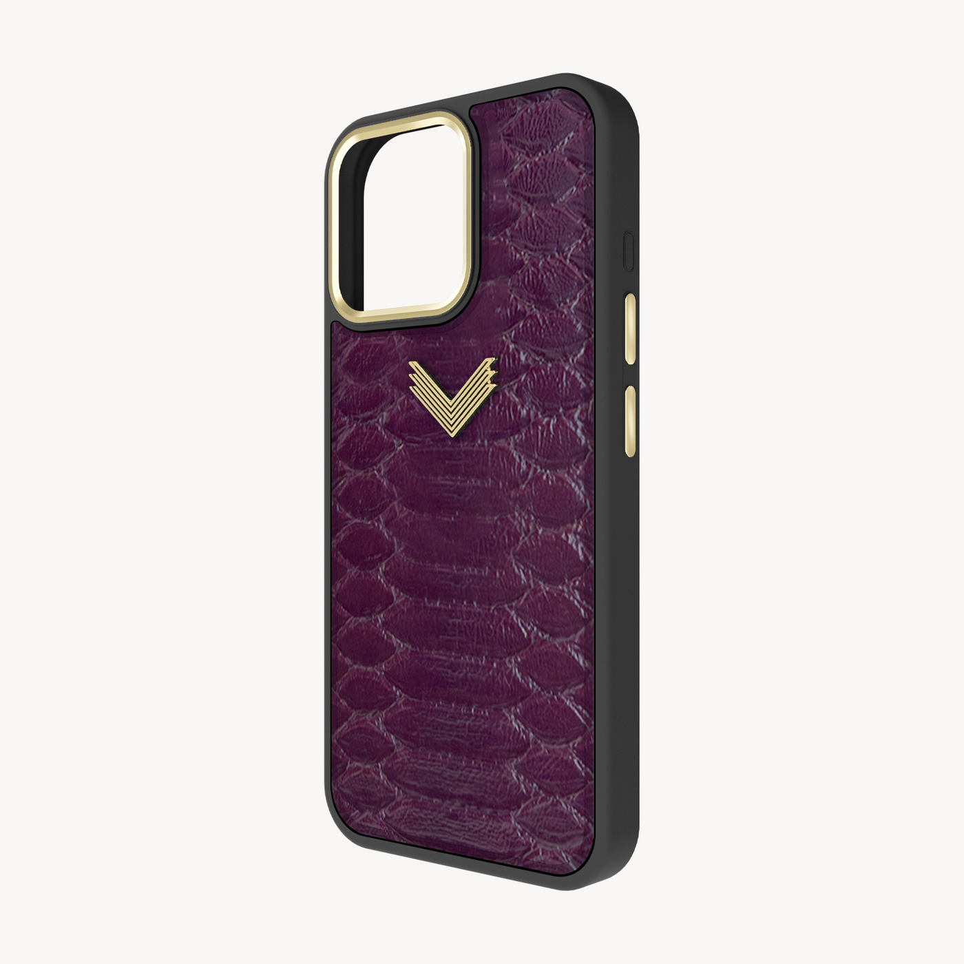 iPhone 16 Pro Max Phone Case, Python Leather, Antique VLogo