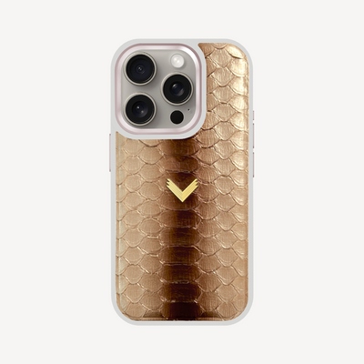 iPhone 15 Pro Phone Case, Python Leather