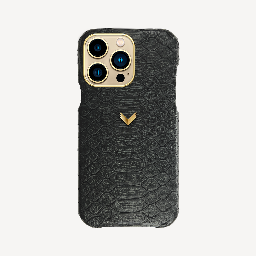 iPhone 13 Pro Phone Case, Python Leather