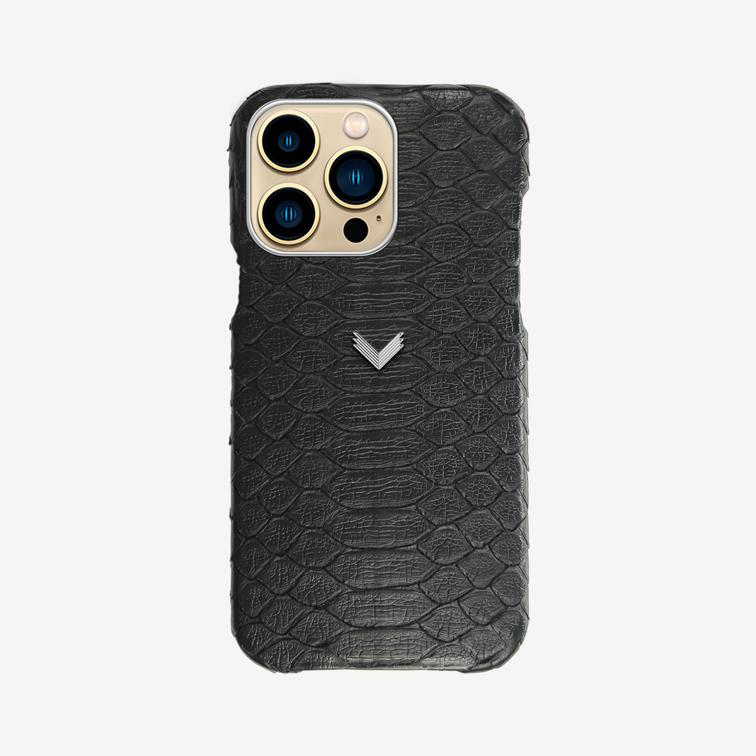iPhone 13 Pro Phone Case, Python Leather