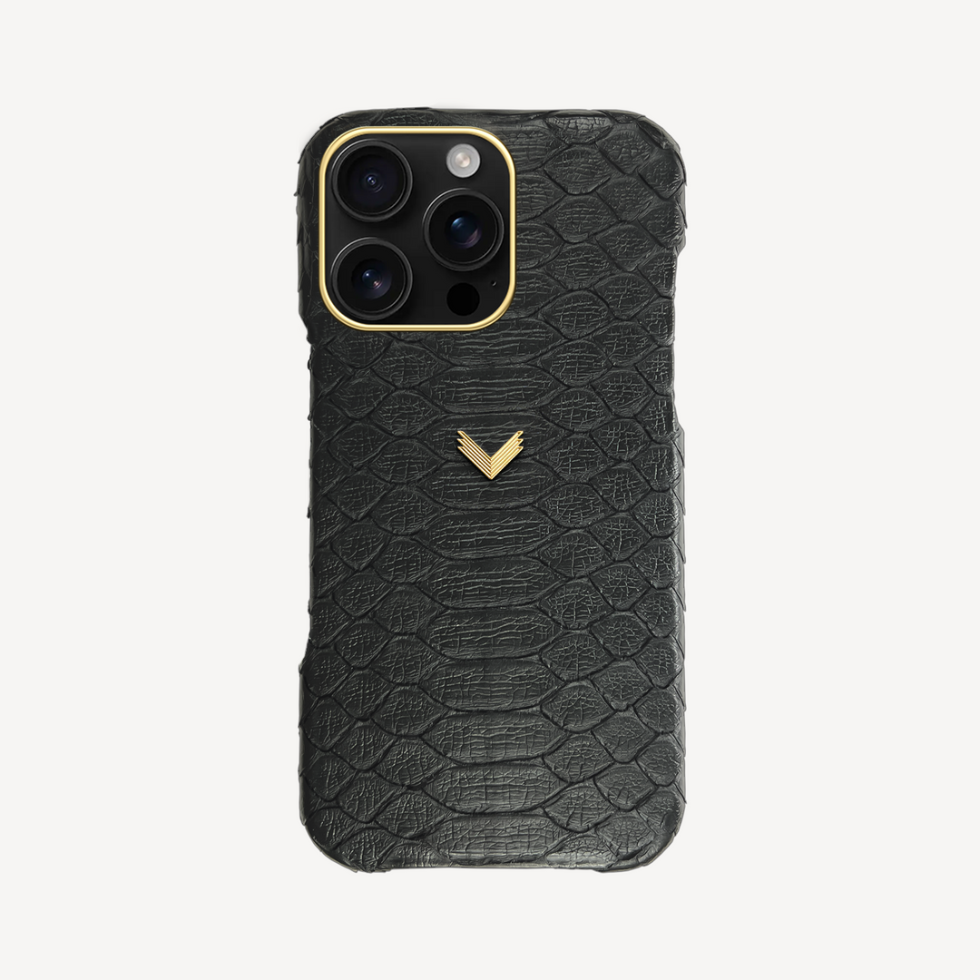 iPhone 16 Pro Max Phone Case, Python Leather