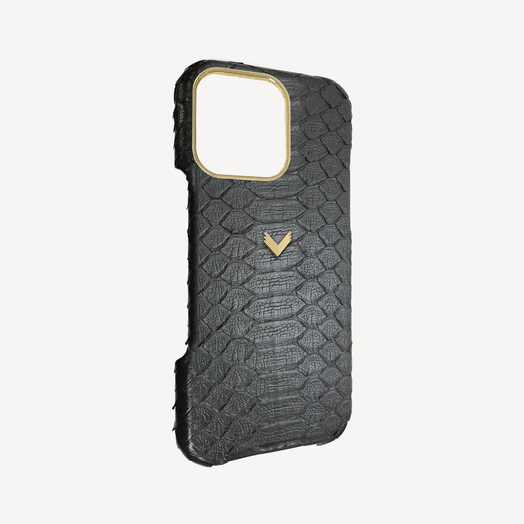 iPhone 16 Pro Phone Case, Python Leather