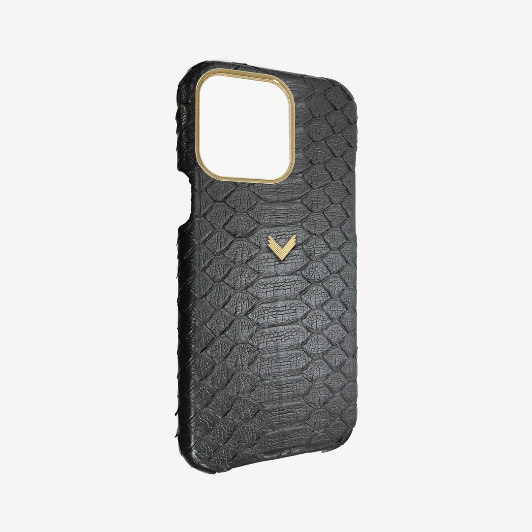 iPhone 15 Pro Phone Case, Python Leather