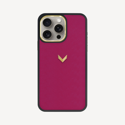 iPhone 15 Pro Phone Case, Saffiano Leather