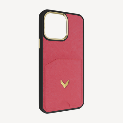 iPhone 15 Pro Phone Case, Saffiano Leather, Card Holder