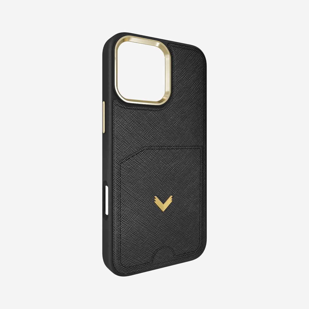 iPhone 16 Pro Phone Case, Saffiano Leather, Card Holder