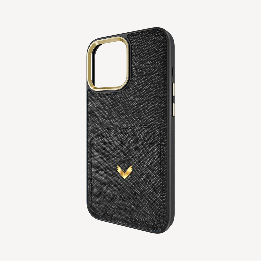 iPhone 16 Pro Phone Case, Saffiano Leather, Card Holder