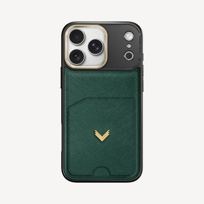 iPhone 17 Pro Max Phone Case, Saffiano Leather, Card Holder