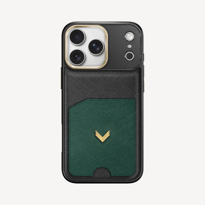 iPhone 17 Pro Phone Case, Saffiano Leather, Card Holder