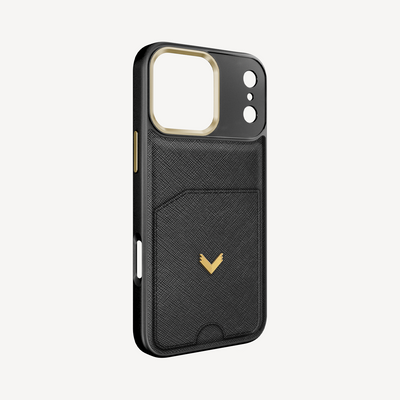 iPhone 17 Pro Max Phone Case, Saffiano Leather, Card Holder