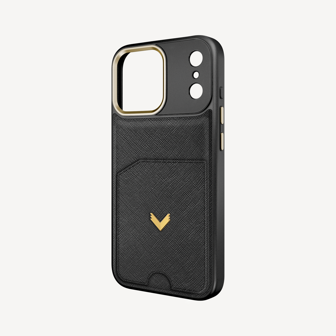 iPhone 17 Pro Max Phone Case, Saffiano Leather, Card Holder