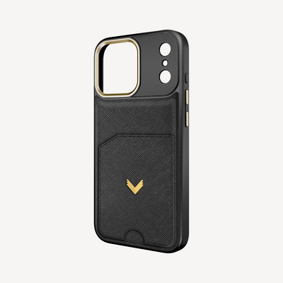 iPhone 17 Pro Phone Case, Saffiano Leather, Card Holder