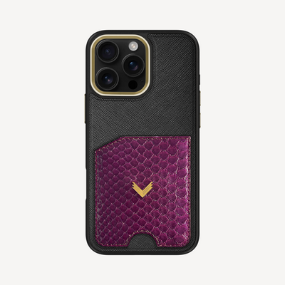 iPhone 16 Pro Max Phone Case, Saffiano Leather, Card Holder