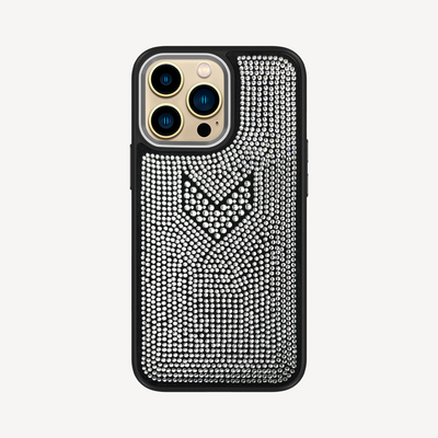 iPhone 14 Pro Phone Case, Calf Leather, Crystal