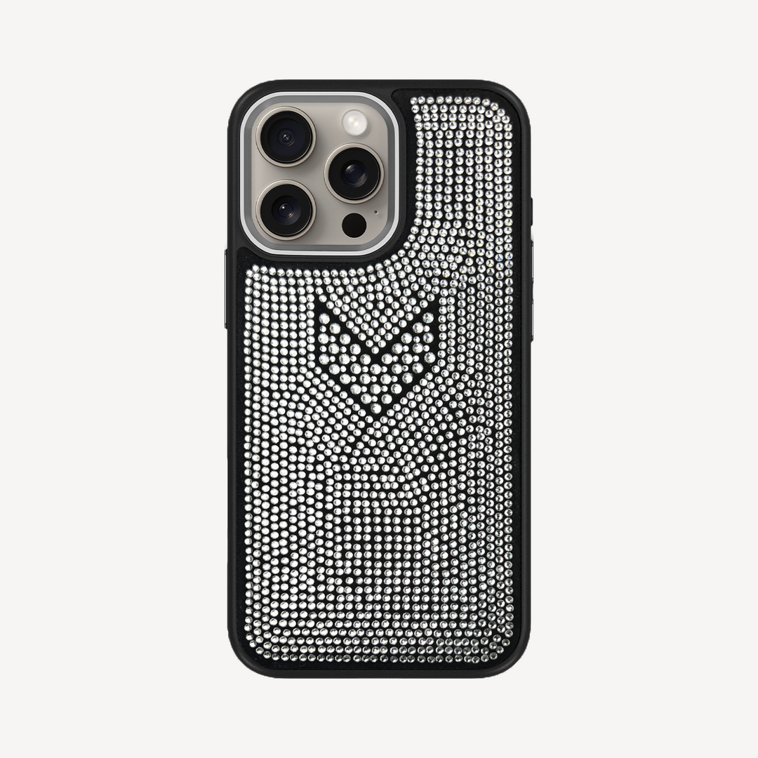 iPhone 15 Pro Max Phone Case, Calf Leather, Crystal