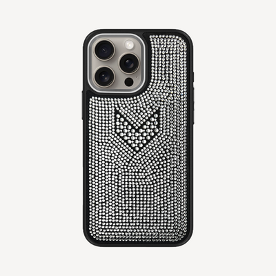 iPhone 15 Pro Phone Case, Calf Leather, Crystal