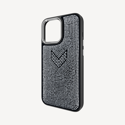 iPhone 15 Pro Max Phone Case, Calf Leather, Crystal