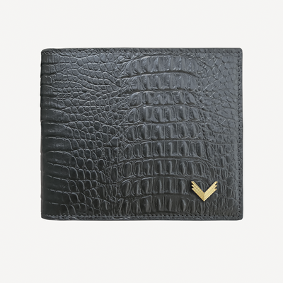 Classic Wallet, Calf Leather, Alligator Texture