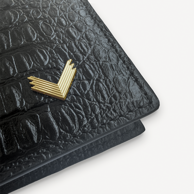 Classic Wallet, Calf Leather, Alligator Texture