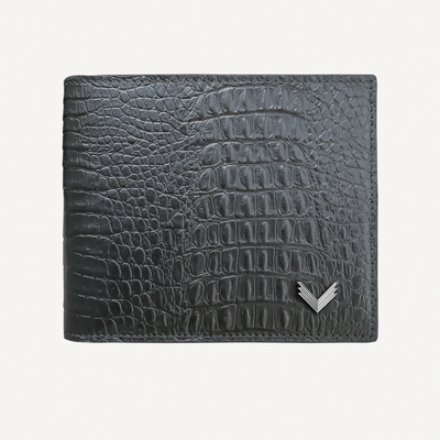 Classic Wallet, Calf Leather, Alligator Texture