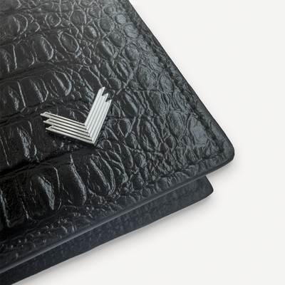 Classic Wallet, Calf Leather, Alligator Texture