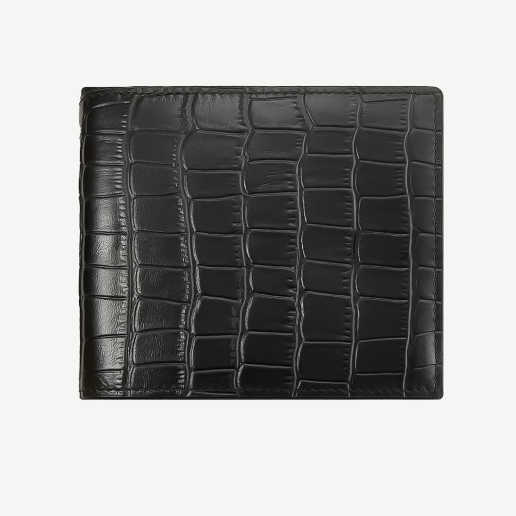 Classic Wallet, Calf Leather, Crocodile Texture