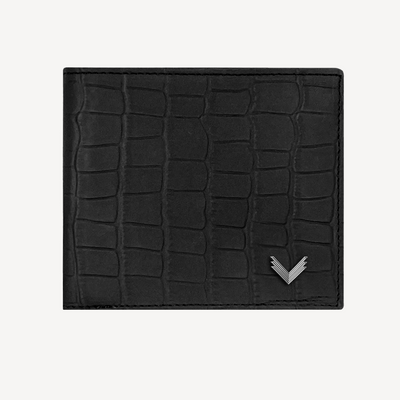 Classic Wallet, Calf Leather, Crocodile Texture