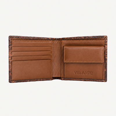 Classic Wallet with Pocket, Python Leather
